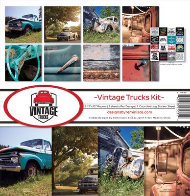 Reminisce - 12"x12" Paper Pack - Vintage Trucks Kit