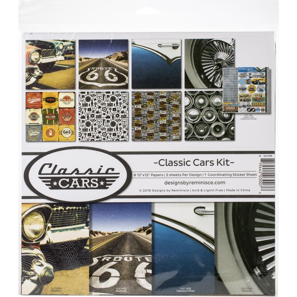 Reminisce - 12&quot;x12&quot; Paper Pack - Classic Car Kit