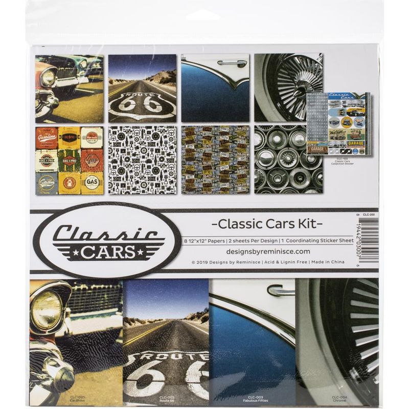 Reminisce - 12"x12" Paper Pack - Classic Car Kit