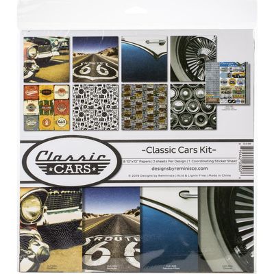 Reminisce - 12"x12" Paper Pack - Classic Car Kit