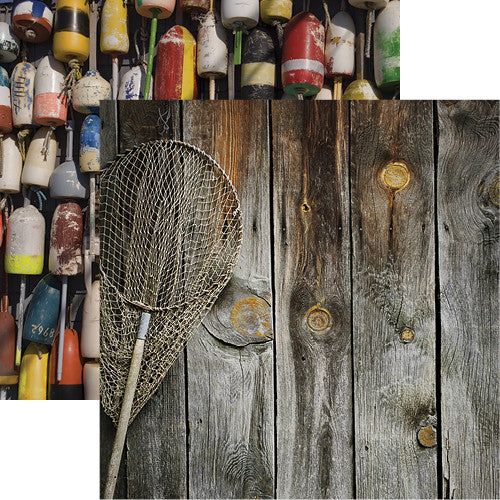 Reminisce - 12&quot;x12&quot; Double-sided Paper - Gone Fishing - Let&#39;s Go Fishing