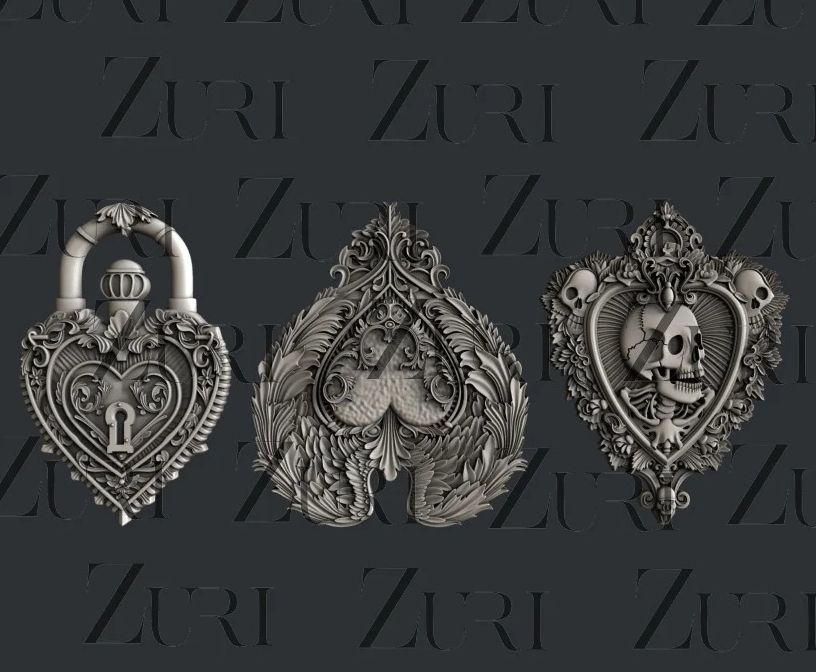 Zuri Design - Silicone Moulds - Gothic Hearts