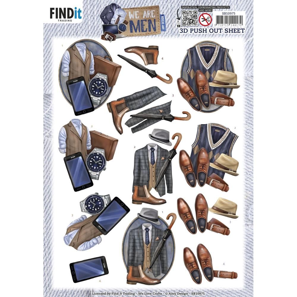 Find It Trading - 3D Paper Tole sheet - We are Men - Clothes