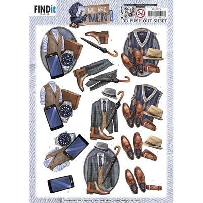 Find It Trading - 3D Paper Tole sheet - We are Men - Clothes