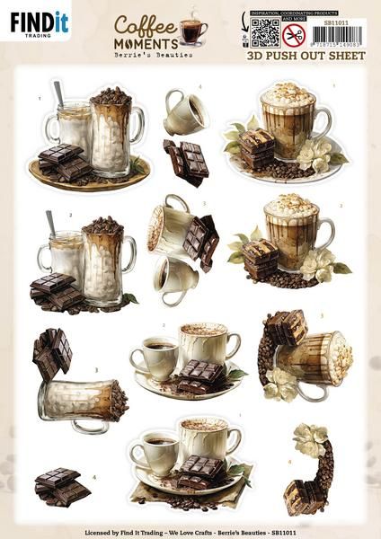 Find It Trading - 3D Paper Tole sheet - Coffee Moments - Cacao