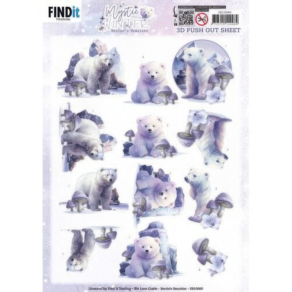 Find It Trading - 3D Paper Tole sheet - Mystic Winter - Polar Bear