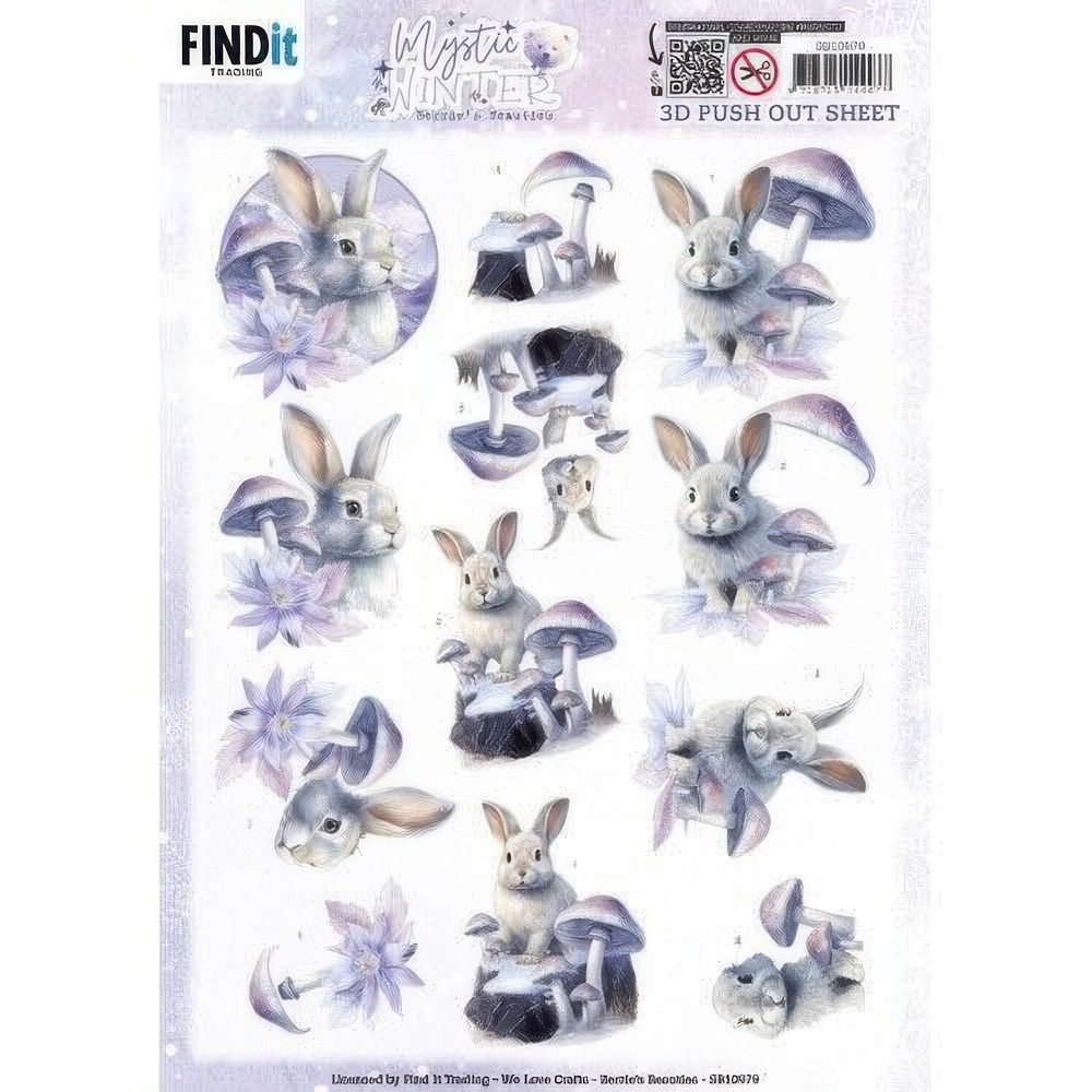 Find It Trading - 3D Paper Tole sheet - Mystic Winter - Rabbit