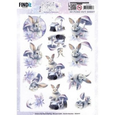Find It Trading - 3D Paper Tole sheet - Mystic Winter - Rabbit
