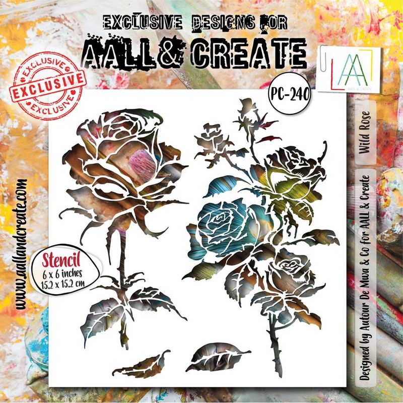AALL &amp; Create - 6&quot;x6&quot; Stencil - Wild Rose