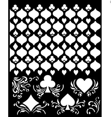 Stamperia - Thick Stencil - 20x25cm - Master of Magic - Cards Pattern