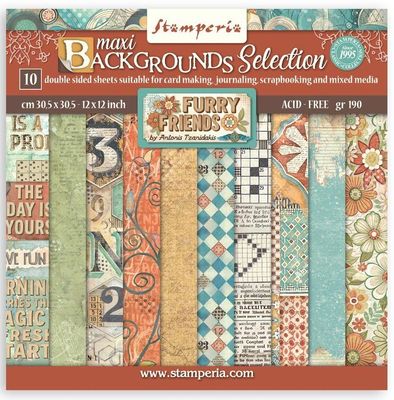Stamperia - Furry Friends - 12&quot;x12&quot; Double-sided Background Paper Pad