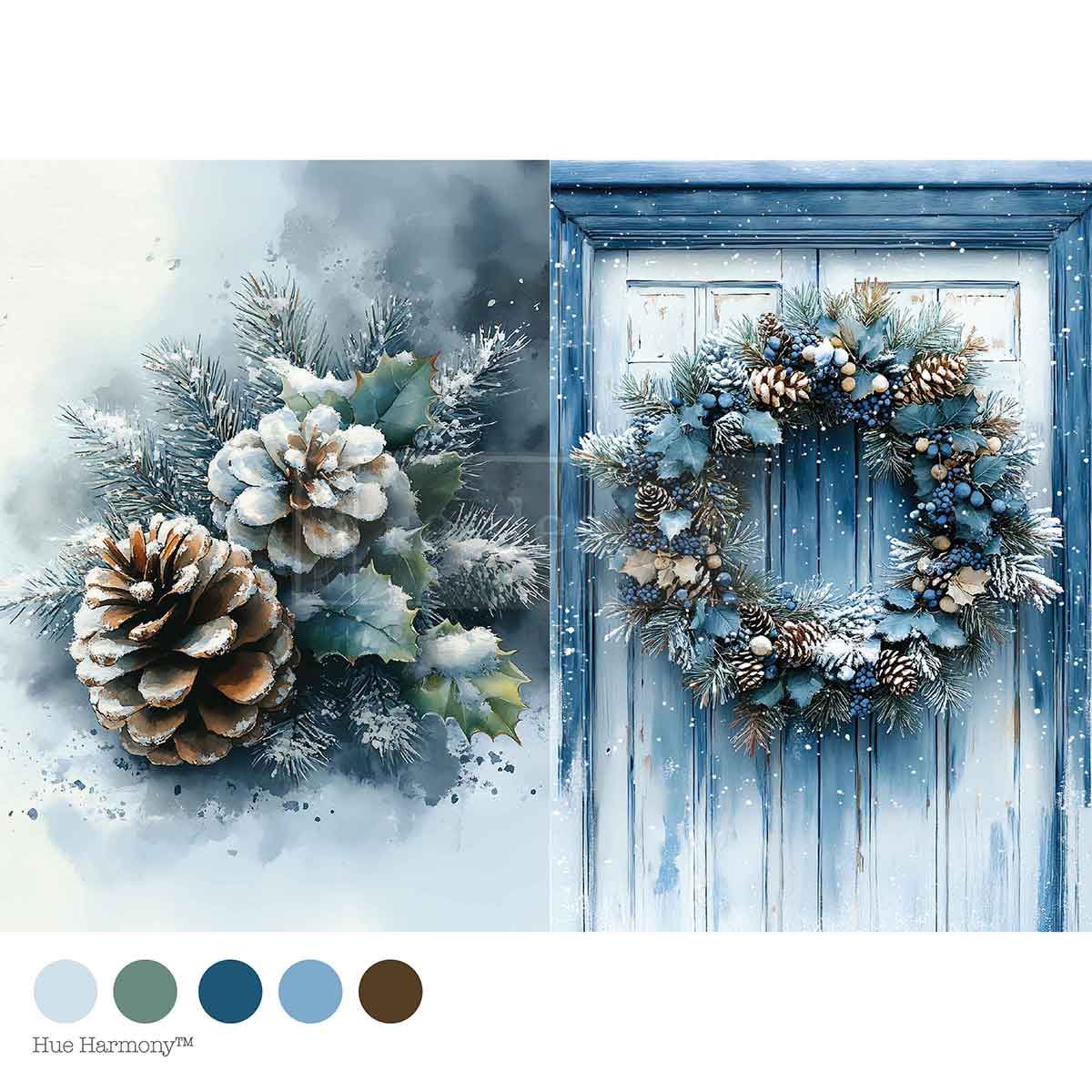 Prima Marketing Re-Design - A4 Decoupage Fibre Sheet - Wreath of Whispers