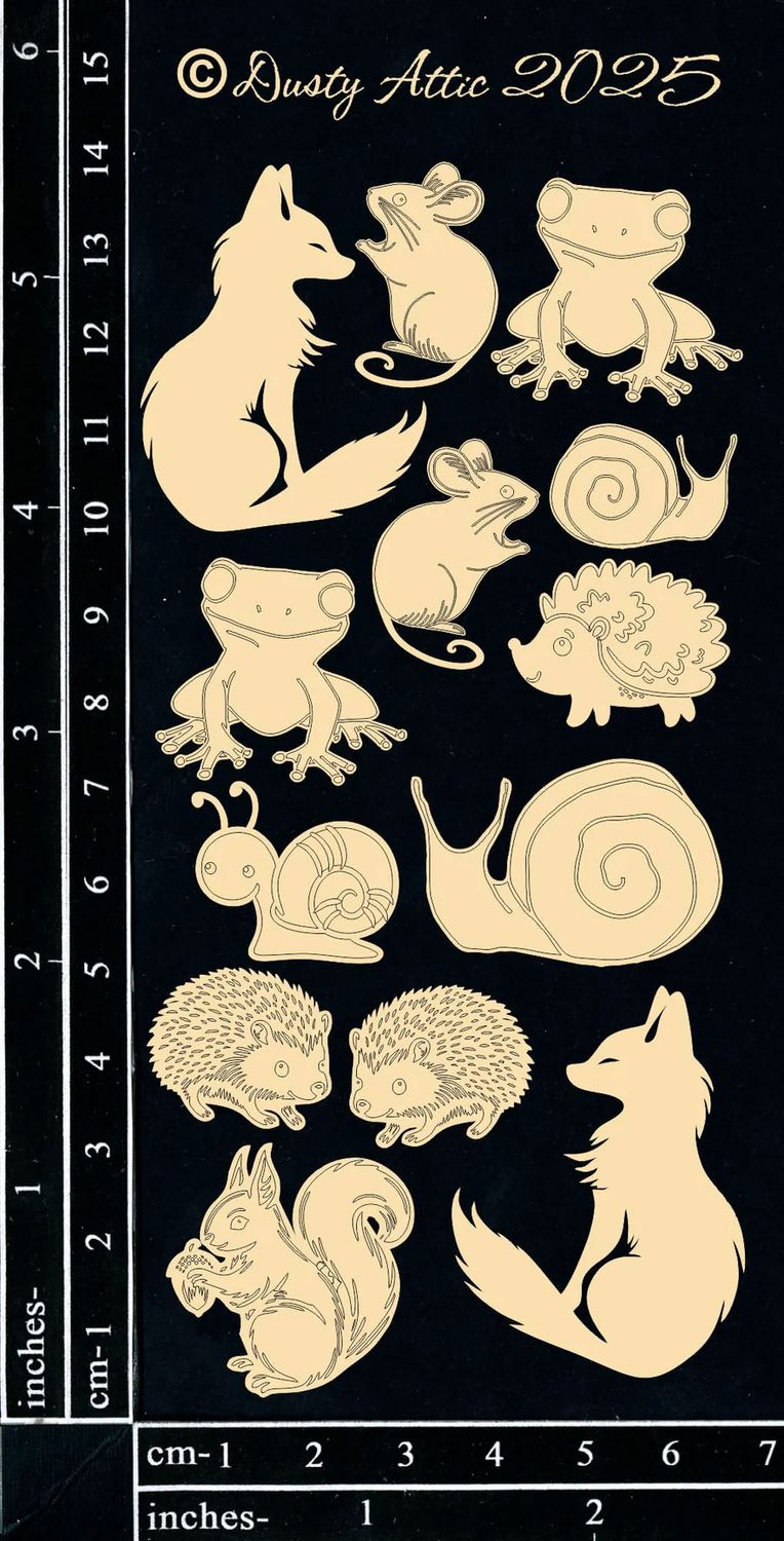 Dusty Attic - Chipboard - Animals - Forest Friends - Mixed Animals