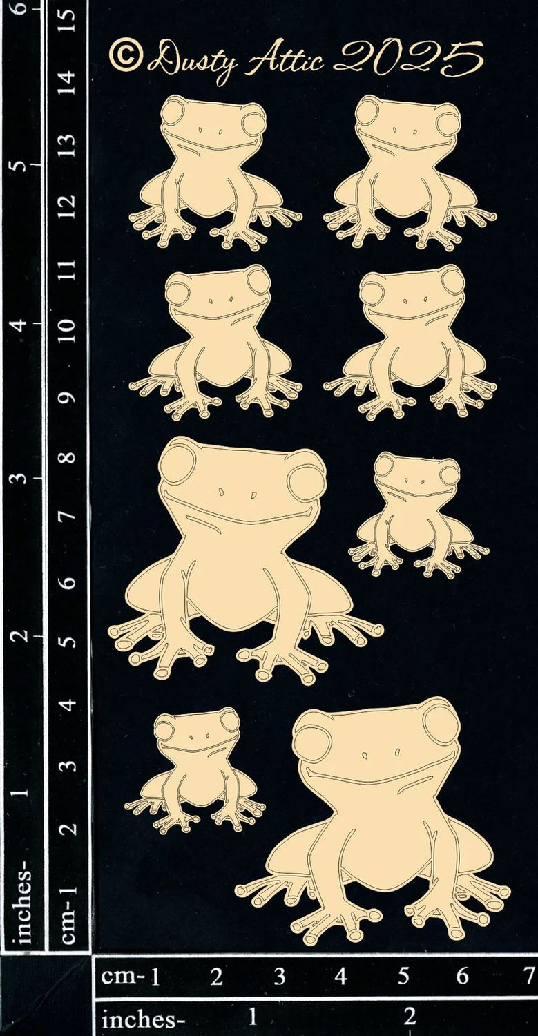 Dusty Attic - Chipboard - Animals- Forest Friends - Frogs