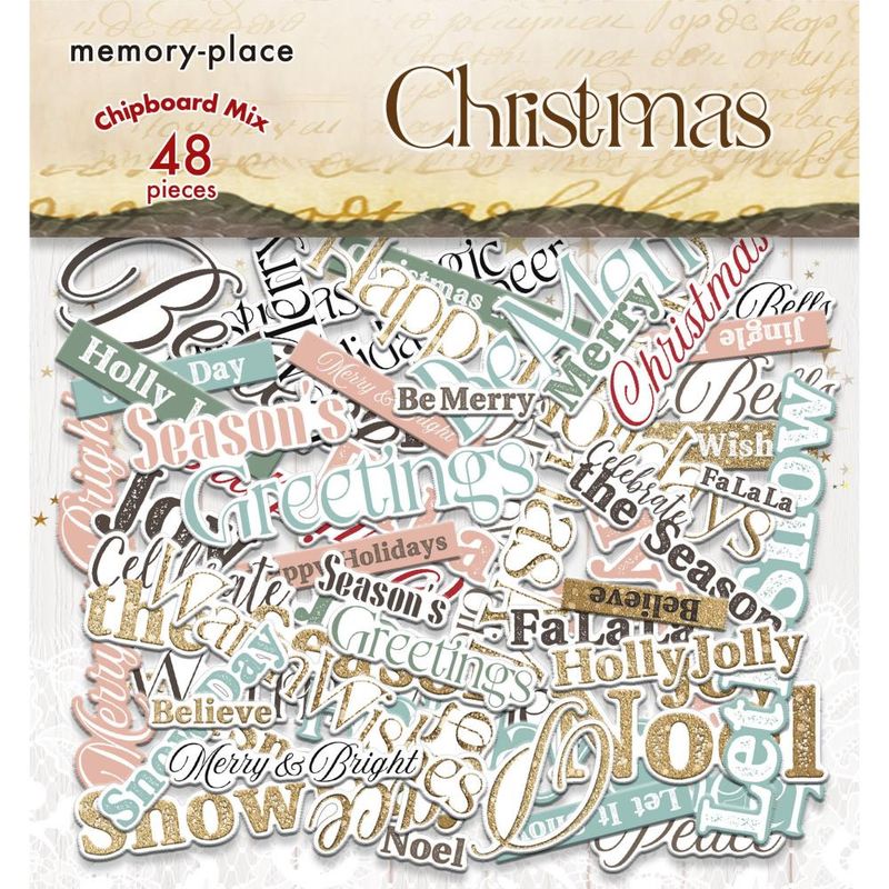 Asuka Studio - Holly Jolly - Chipboard Mix - Words