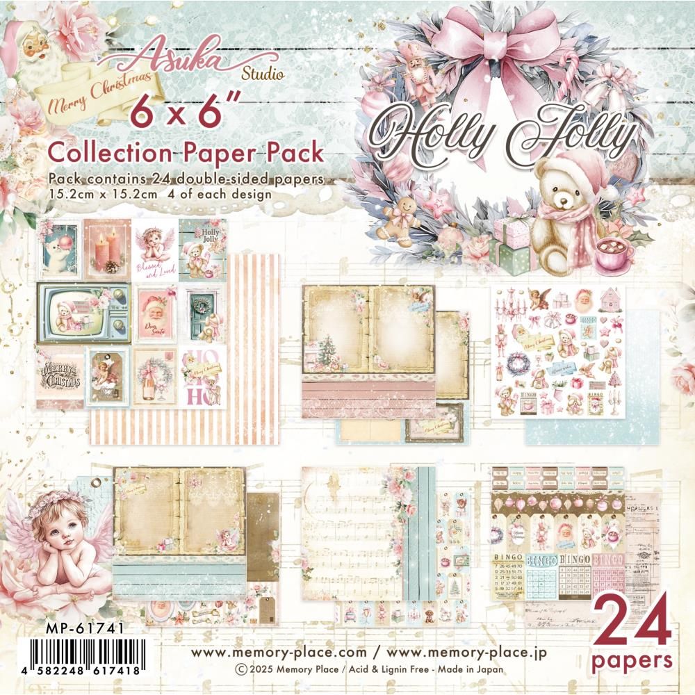 Asuka Studio - Holly Jolly -  6&quot;x6&quot; Double-sided Paper Pack