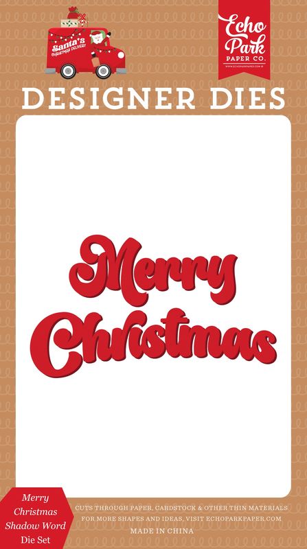 Echo Park - Santas Christmas Delivery - Word Die Set - Merry Christmas Shadow