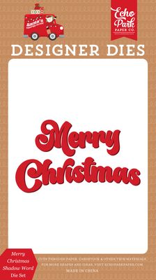 Echo Park - Santas Christmas Delivery - Word Die Set - Merry Christmas Shadow