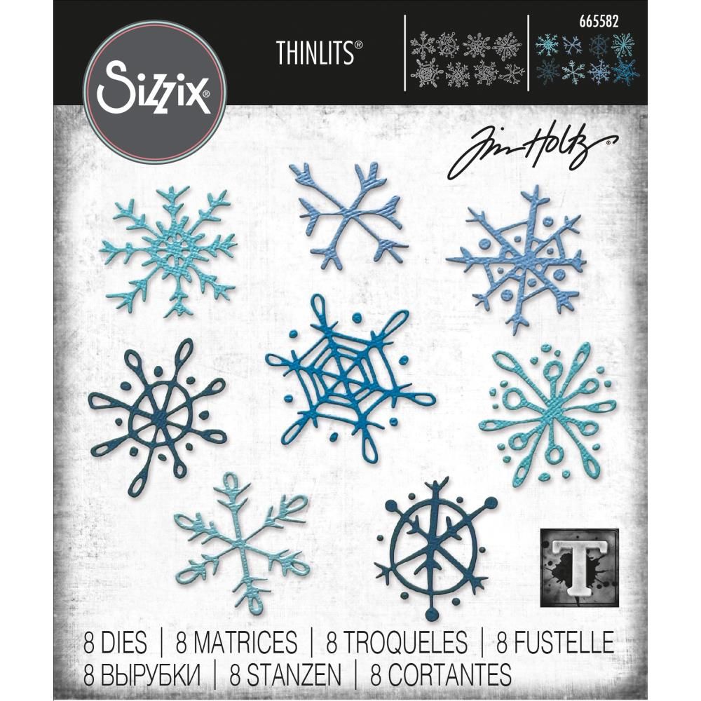 Sizzix - Tim Holtz - Thinlits - Scribbly Snowflakes