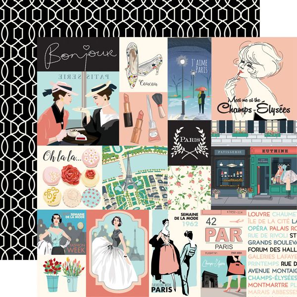Carta Bella - En Vouge - 12&quot;x12&quot; double-sided Paper - Journalling Cards