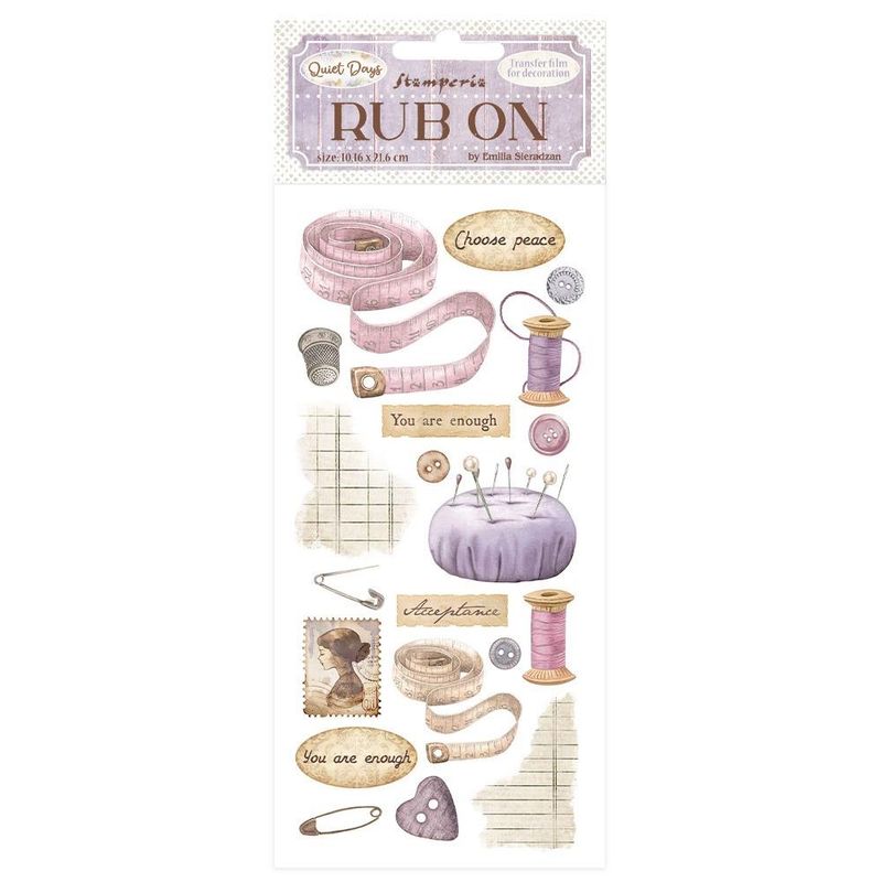 Stamperia - Quiet Days - Rub-ons - Sewing