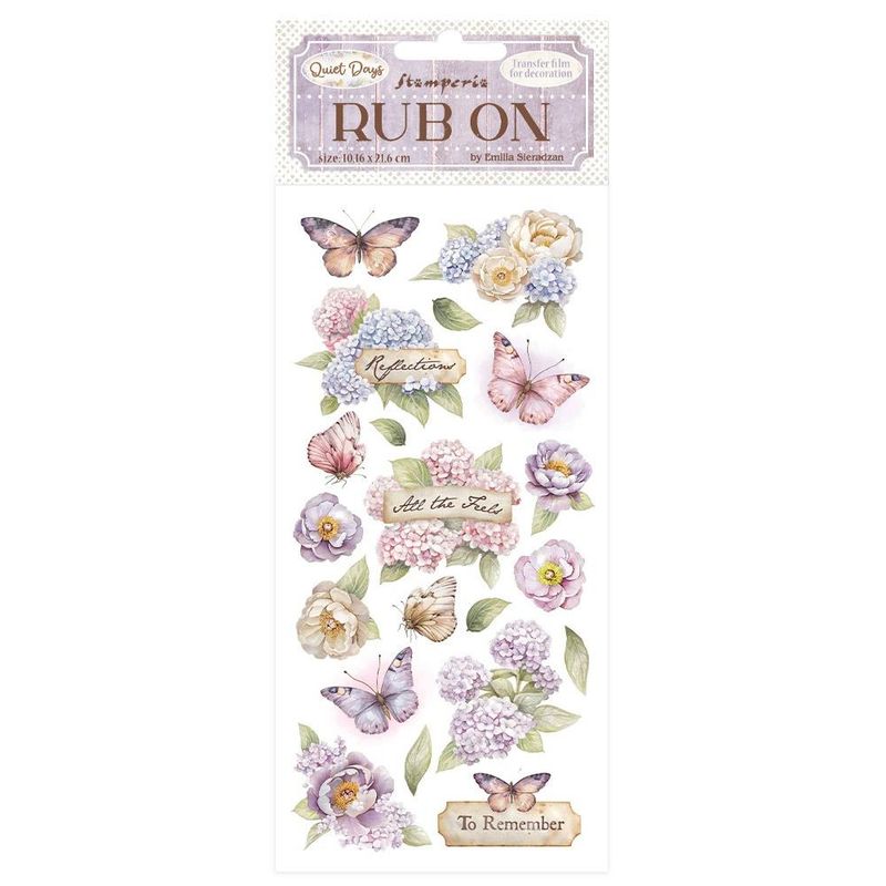 Stamperia - Quiet Days - Rub-ons - Hydrangea and Butterfly