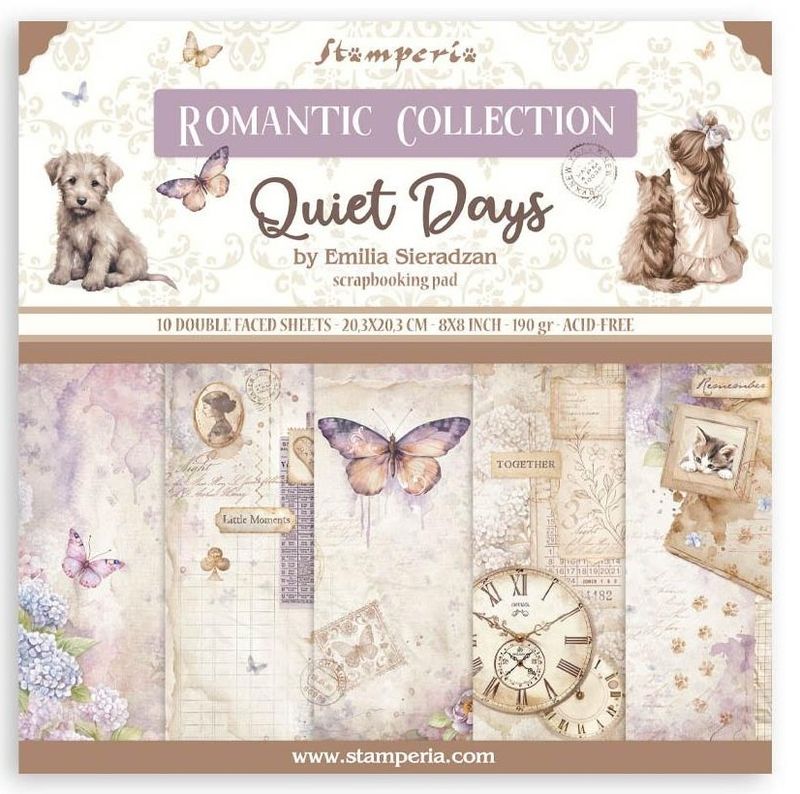 Stamperia - Quiet Days - 8&quot;x8&quot; Double-sided Paper Pad