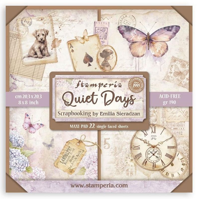 Stamperia - Quiet Days - 8&quot;x8&quot; Single-sided Paper Pad