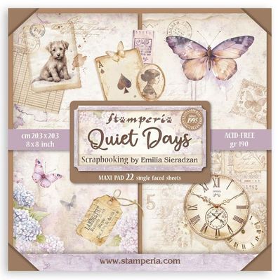 Stamperia - Quiet Days - 8&quot;x8&quot; Single-sided Paper Pad