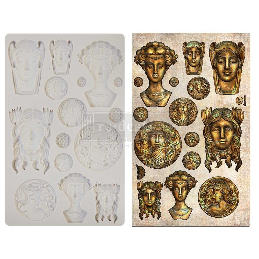 Prima Marketing - Finnabair 5&quot;x8&quot; Silicone Moulds - Vintage Portraits