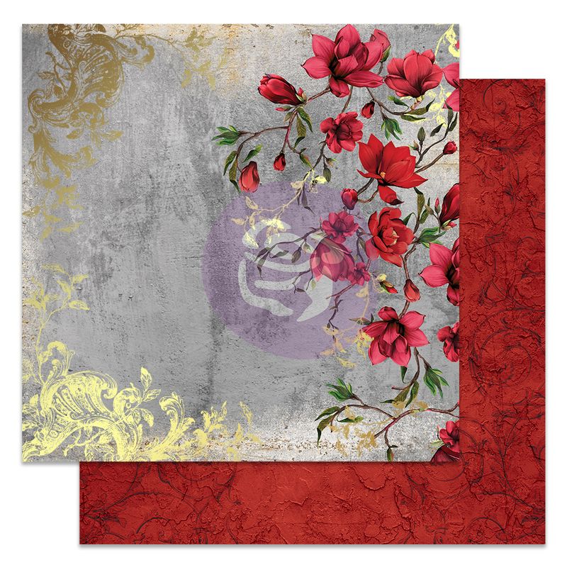 Prima Marketing - Magnolia Rouge - 12"x12" Double-sided Paper - Magnolias in the Patio