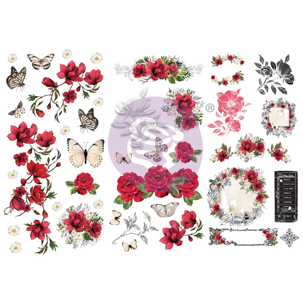 Prima Marketing - Magnolia Rouge - Rub-on Transfer Sheets