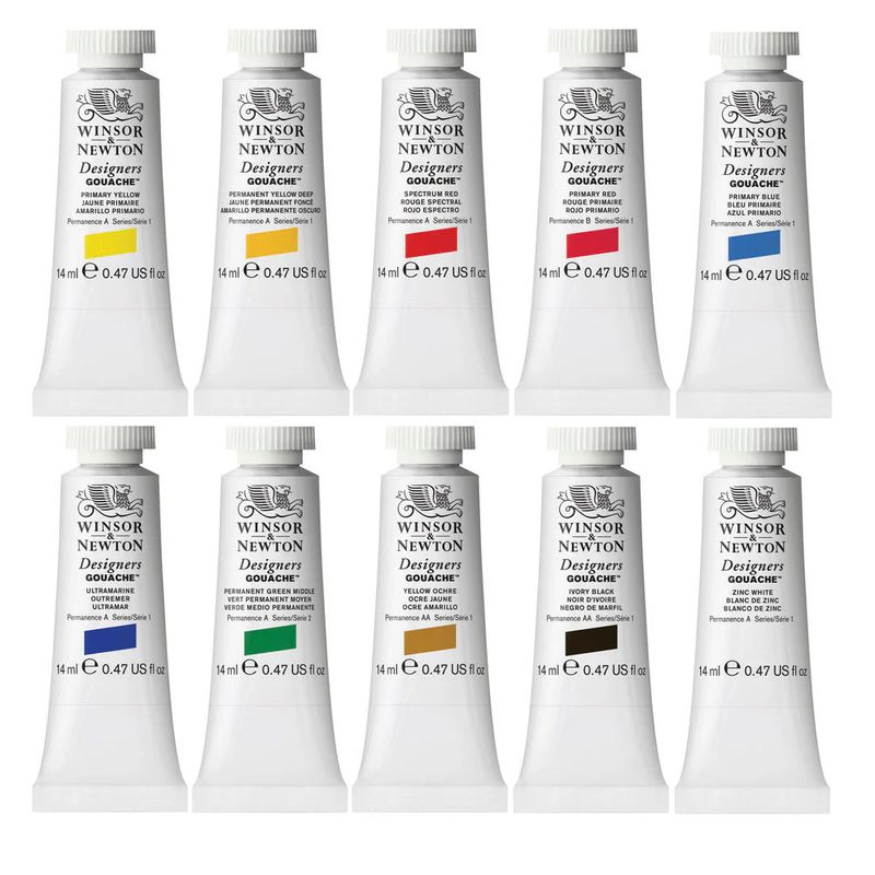 Windsor &amp; Newton - Designers Gouache - 10 Tubes Introductory Set