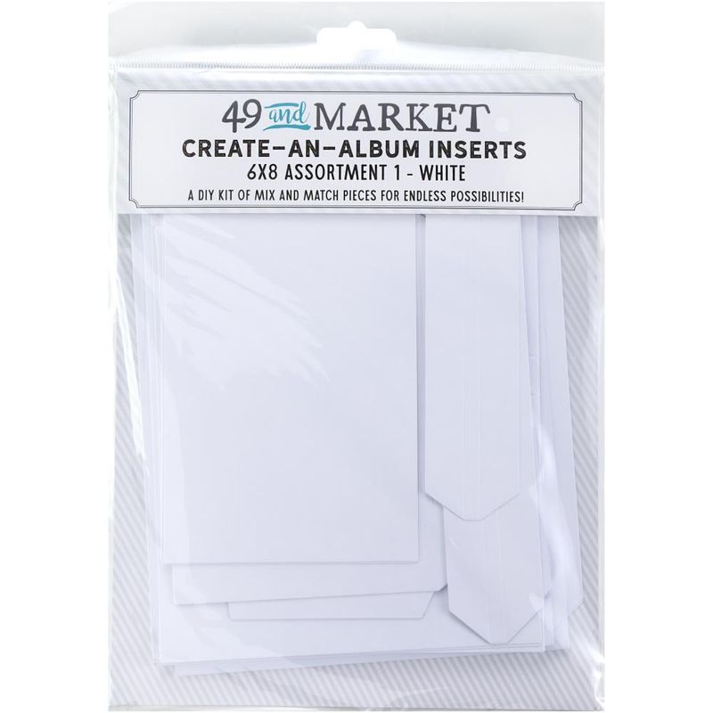 49 and Market - Create an Album - Inserts - 6"x8" Assortment - 1 - White