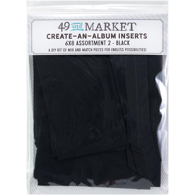 49 and Market - Create an Album - Inserts - 6"x8" Assortment - 2 - Black