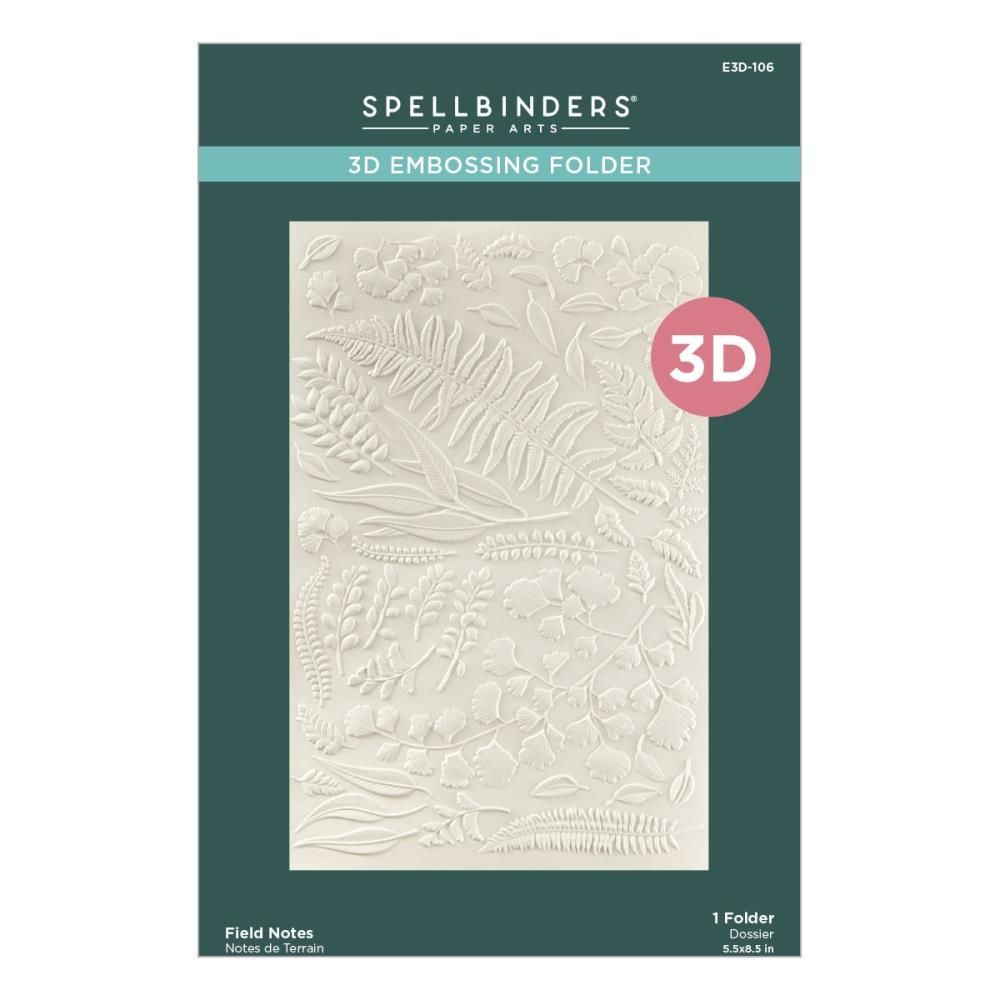 Spellbinders - 3D Embossing Folder - Field Notes