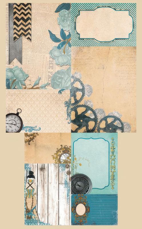 Bo Bunny - Somewhere in Time - 12"x12" Double-sided Paper - Timeless