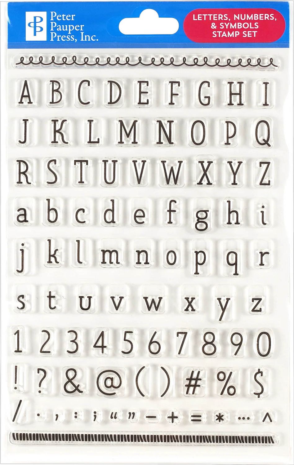 Peter Pauper Press - Clear Stamp Set - Letters, Numbers and Symbols