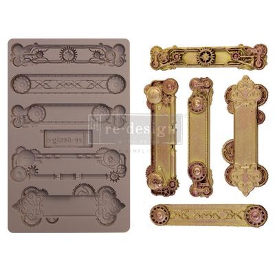 Prima Marketing - Re-Design Decor Mould - 5"x8" - Steampunk Plates