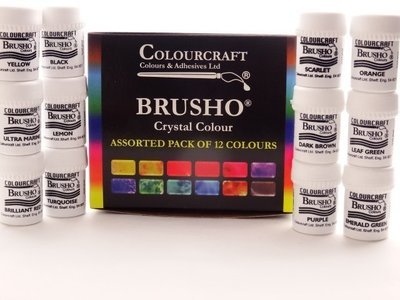 Brusho Colour Assorted - 12 x 15g Pack
