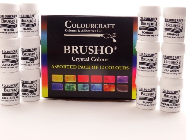 Brusho Colour Assorted - 12 x 15g Pack