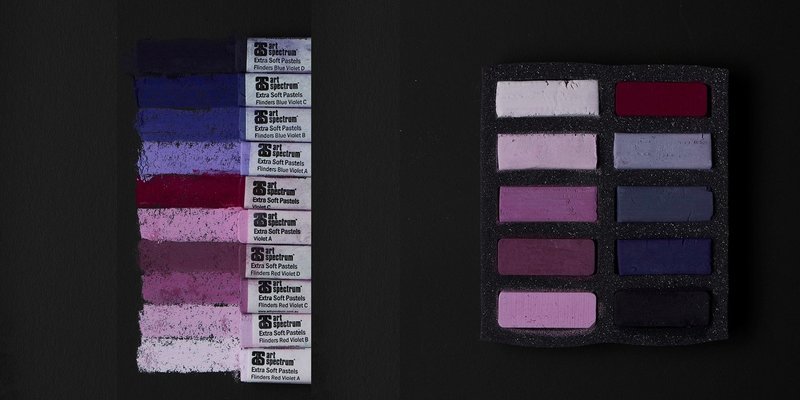 Art Spectrum Extra Soft Square Pastels - Violets - Set of 10