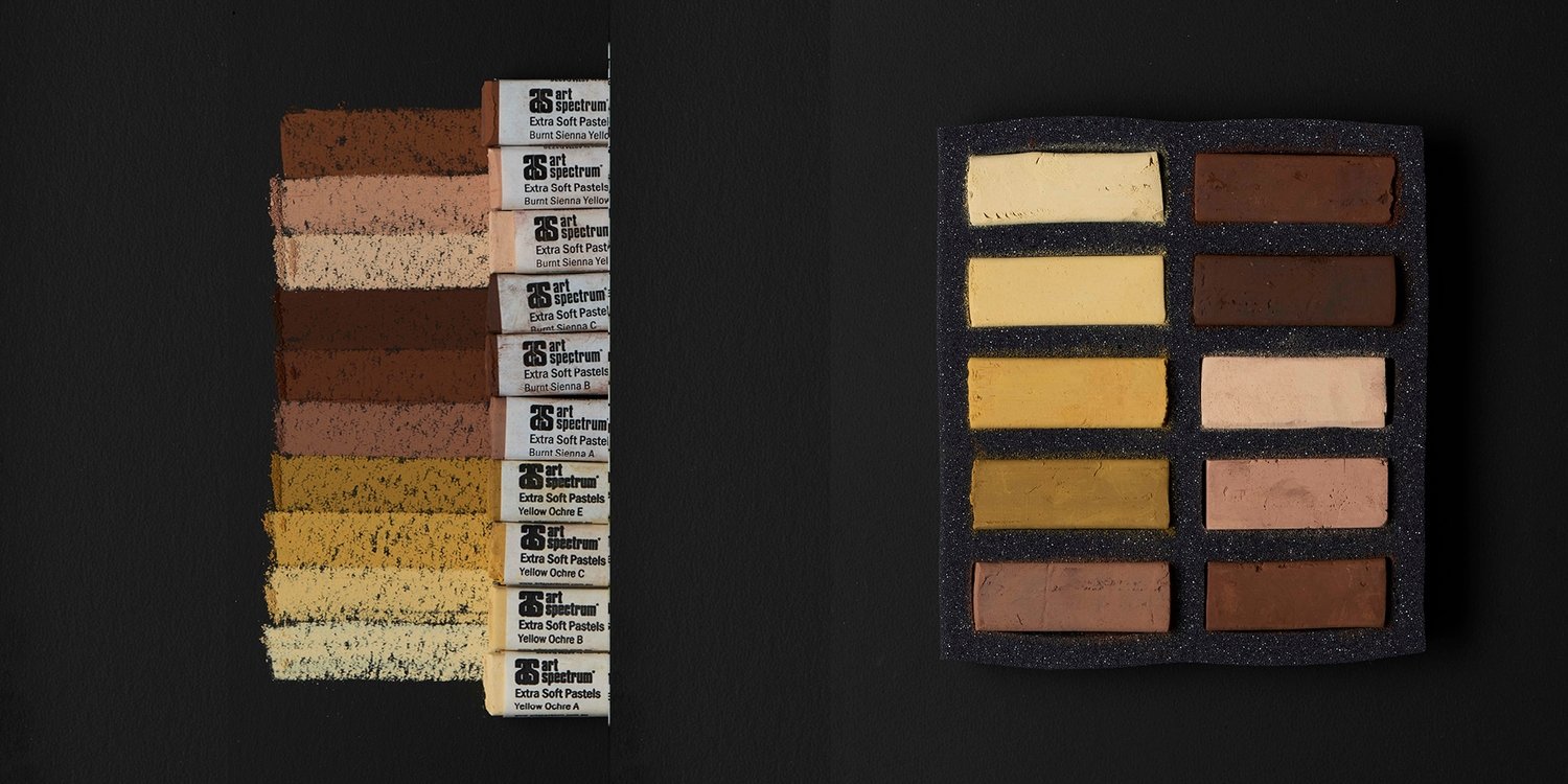 Art Spectrum Extra Soft Square Pastels - Ochre &amp; Sienna Earths - Set of 10