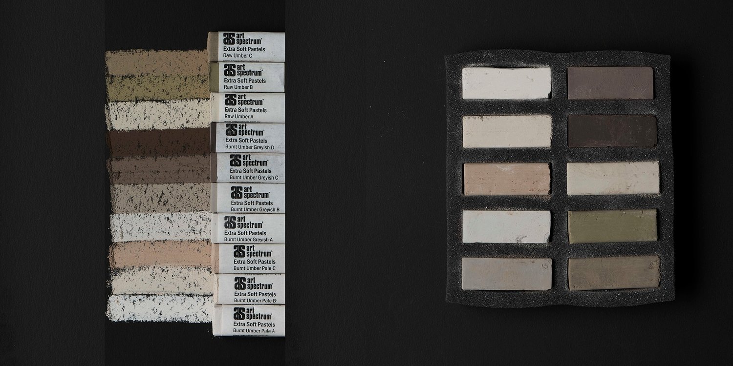 Art Spectrum Extra Soft Square Pastels - Umber Earths - Set of 10