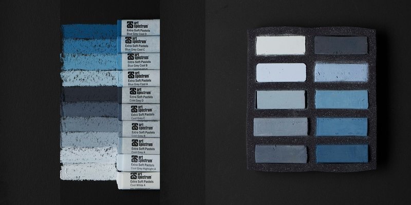 Art Spectrum Extra Soft Square Pastels - Cool Greys - Set of 10