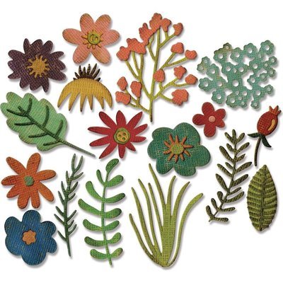 Tim Holtz Sizzix Thinlits Dies - Funky Floral 1