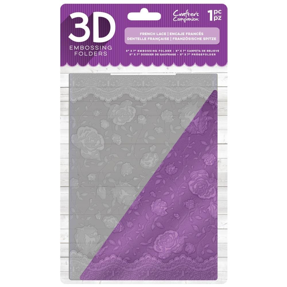 Crafter&#39;s Companion - French Lace 3D Embossing Folder