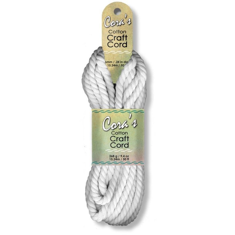 Cora&#39;s Cotton Craft Cord 6mm - White - Macrame
