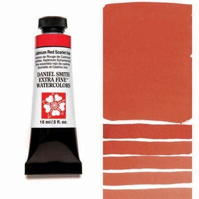 DANIEL SMITH - Cadmium Red Scarlet Hue 15ml Tube - Extra Fine Watercolour