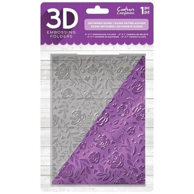 Crafter&#39;s Companion 5&quot; x 7&quot; 3D Embossing Folder - Entwined Roses